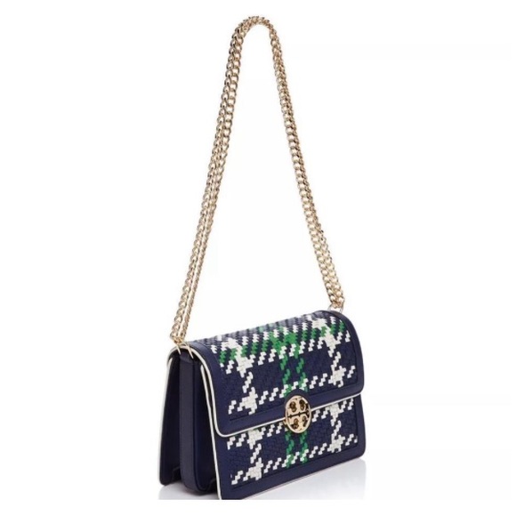 NWT Rare Luxury Authentic Tory Burch Duet Chain Woven Convertible Shoulder Bag - Picture 5 of 17